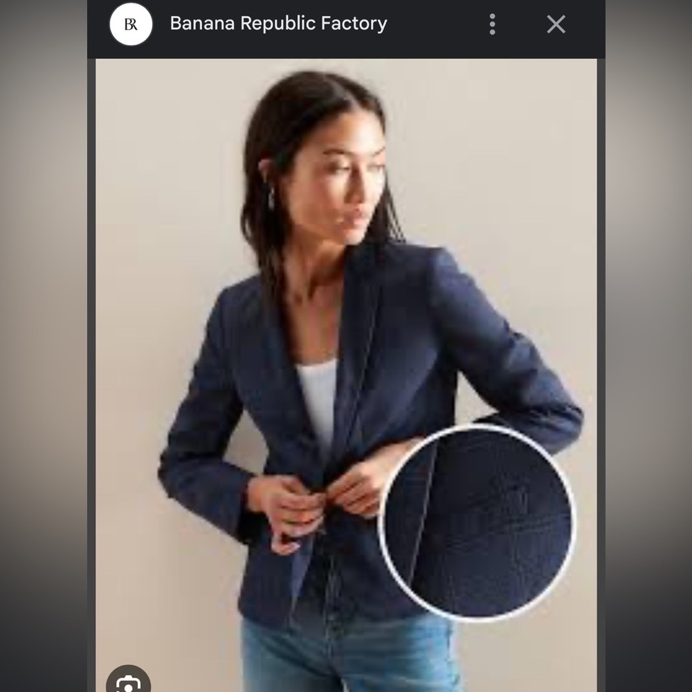 Banana Republic navy plaid blazer size 4